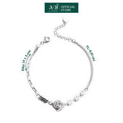 Lắc Tay Nữ Bạc ADJ 925 Kim Tiền Đính Đá May Mắn Phụ Kiện Trang Sức Nữ Cao Cấp SLT134339AD