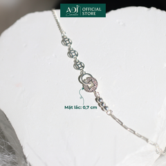 Lắc Tay Nữ Bạc ADJ 925 Kim Tiền Đính Đá May Mắn Phụ Kiện Trang Sức Nữ Cao Cấp SLT134339AD