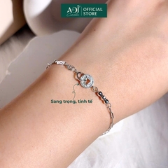 Lắc Tay Nữ Bạc ADJ 925 Kim Tiền Đính Đá May Mắn Phụ Kiện Trang Sức Nữ Cao Cấp SLT134339AD