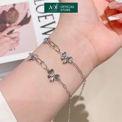 Lắc Tay Nữ Bạc ADJ 925 Mix Charm Nơ Nabi Phụ Kiện Trang Sức Nữ Cao Cấp SLT134340AD