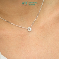 Mặt dây chuyền bạc 925 ADJ Velora Nhẫn Tròn Mặt Điêu Khắc Sang Trọng Phong Cách SM16203