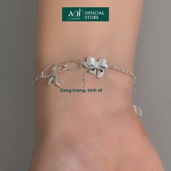 Lắc Tay Nữ Bạc ADJ 925 Mix Charm Nơ Nabi Phụ Kiện Trang Sức Nữ Cao Cấp SLT134340AD