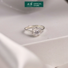 Bộ sản phẩm  Trang sức bạc 925 ADJ đính đá CZ sang trọng cao cấp Hoa 6 Cánh Mã 1