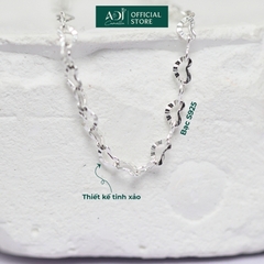 Dây Chuyền Nữ Bạc ADJ 925 Mắt Xích Trái Tim Không Mặt Phụ Kiện Trang Sức Nữ Cao Cấp SDC14666AD