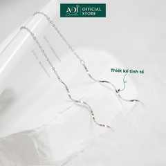 Bông Bạc Tai Nữ ADJ Dáng Dài Thiết Kế Gợn Sóng Basic Thời Trang