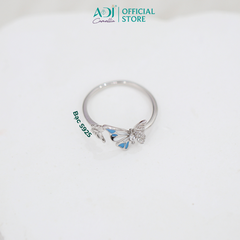 Nhẫn Bạc Nữ ADJ Freesize Mặt Bướm Đá Đại Dương Thanh Lịch SN118221AD