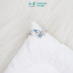 Nhẫn Bạc Nữ ADJ Freesize Mặt Bướm Đá Đại Dương Thanh Lịch SN118221AD