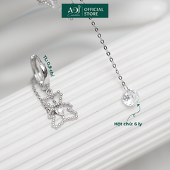 Khuyên Tai Bạc Nữ ADJ Dáng Dài Hình Chú Gấu Dễ Thương Phối Đá CZ