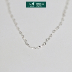 Dây Chuyền Nữ Bạc ADJ 925 Mắt Xích Trái Tim Không Mặt Phụ Kiện Trang Sức Nữ Cao Cấp SDC14666AD