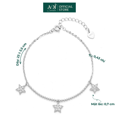 Lắc chân Trang sức bạc 925 ADJ Starlights Bộ Ba Ánh Sao Lấp Lánh  SL16208AD