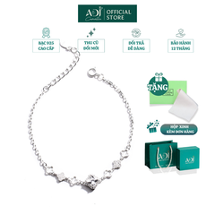 Lắc Tay Nữ Bạc ADJ 925 Đính Đá CZ Moissanite Cỏ 4 Lá Avani Phụ Kiện Trang Sức Nữ Cao Cấp SLT134296AD