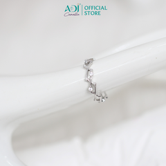 Nhẫn Bạc Nữ ADJ Freesize Thiết Kế Zigzag Phối Đá Cá Tính  SN118214AD