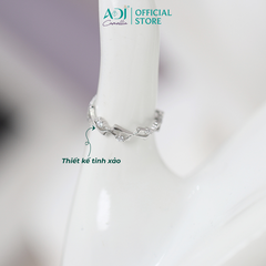 Nhẫn Bạc Nữ ADJ Freesize Thiết Kế Zigzag Phối Đá Cá Tính  SN118214AD