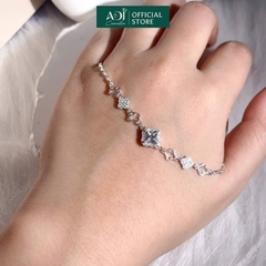 Lắc Tay Nữ Bạc ADJ 925 Đính Đá CZ Moissanite Cỏ 4 Lá Avani Phụ Kiện Trang Sức Nữ Cao Cấp SLT134296AD