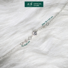 Lắc Tay Nữ Bạc ADJ 925 Đính Đá CZ Moissanite Cỏ 4 Lá Avani Phụ Kiện Trang Sức Nữ Cao Cấp SLT134296AD
