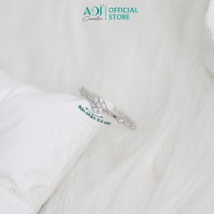 Nhẫn Bạc Nữ ADJ Freesize Hoa 5 Cánh Tròn Đính Đá Nữ Tính SN118210AD