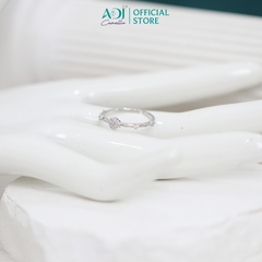 Nhẫn Bạc Nữ ADJ Freesize Hoa 5 Cánh Tròn Đính Đá Nữ Tính SN118210AD