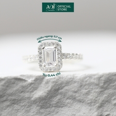 Bộ Trang sức bạc 925 ADJ Tiffany Viên Chữ Nhật To Mang Ánh Sáng Tinh Tế