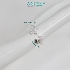 Nhẫn Bạc Nữ ADJ 925 Nhẫn Hở Bông Hoa Đính Hạt Lấp Lánh Phụ Kiện Trang Sức Nữ Cao Cấp SN16201AD