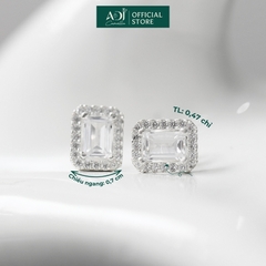 Bộ Trang sức bạc 925 ADJ Tiffany Viên Chữ Nhật To Mang Ánh Sáng Tinh Tế