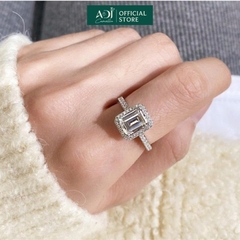 Bộ Trang sức bạc 925 ADJ Tiffany Viên Chữ Nhật To Mang Ánh Sáng Tinh Tế