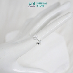 Nhẫn Bạc Nữ ADJ 925 Nhẫn Hở Bông Hoa Đính Hạt Lấp Lánh Phụ Kiện Trang Sức Nữ Cao Cấp SN16201AD