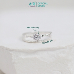 Nhẫn Bạc Nữ ADJ 926 Đính Đá Họa Tiết Lượn Sóng Phụ Kiện Trang Sức Nữ SN15611AD