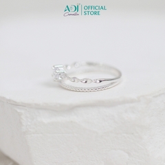Nhẫn Bạc Nữ ADJ 926 Đính Đá Họa Tiết Lượn Sóng Phụ Kiện Trang Sức Nữ SN15611AD