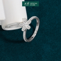 Bộ sản phẩm Trang sức bạc 925 ADJ đính đá CZ sang trọng cao cấp Bông hoa 5 cánh