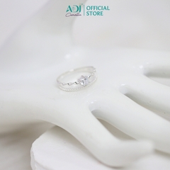 Nhẫn Bạc Nữ ADJ 926 Đính Đá Họa Tiết Lượn Sóng Phụ Kiện Trang Sức Nữ SN15611AD