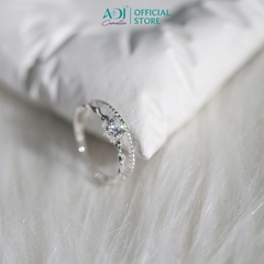Nhẫn Bạc Nữ ADJ 926 Đính Đá Họa Tiết Lượn Sóng Phụ Kiện Trang Sức Nữ SN15611AD