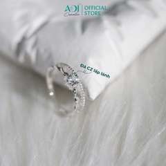 Nhẫn Bạc Nữ ADJ 926 Đính Đá Họa Tiết Lượn Sóng Phụ Kiện Trang Sức Nữ SN15611AD