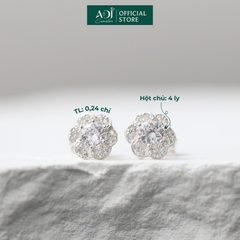 Bộ sản phẩm  Trang sức bạc 925 ADJ đính đá CZ sang trọng cao cấp Hoa 6 Cánh Mã 1