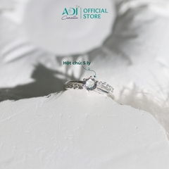 Nhẫn Bạc Nữ ADJ 925 Đính Đá Chủ Tròn 6 Chấu Phụ Kiện Trang Sức Nữ SN15606AD
