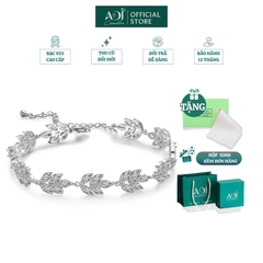 Lắc tay Trang sức bạc 925 ADJ thanh lịch thời trang cao cấp Lá Ngọc Sang Trọng SLTC12878AD