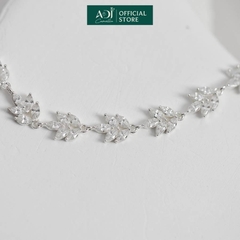 Lắc tay Trang sức bạc 925 ADJ thanh lịch thời trang cao cấp Lá Ngọc Sang Trọng SLTC12878AD