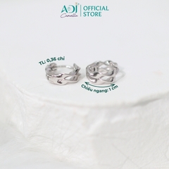 Khuyên Tai Nữ Bạc ADJ 925 Silver Wave Gợn Sóng Xoắn Cá Tính Phá Cách SB118198