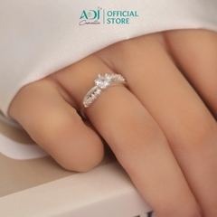 Nhẫn Bạc Nữ ADJ 925 Đính Đá Chủ Tròn 6 Chấu Phụ Kiện Trang Sức Nữ SN15606AD