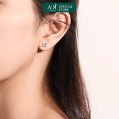 Bông tai Trang sức bạc 925 ADJ đính đá CZ sang trọng cao cấp Châu Tròn Pha Lê 3 Li SB10044AD-SB1141