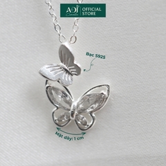 Dây chuyền Trang sức bạc 925 ADJ thanh lịch thời trang cao cấp Bướm Đôi Thanh Thoát SD10899AD