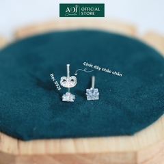 Bông tai Trang sức bạc 925 ADJ đính đá CZ sang trọng cao cấp Pha Lê Vuông SB10048AD - SB1143