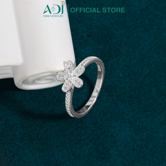 Bộ sản phẩm Trang sức bạc 925 ADJ đính đá CZ sang trọng cao cấp Bông hoa 5 cánh