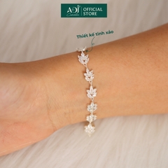 Lắc tay Trang sức bạc 925 ADJ thanh lịch thời trang cao cấp Lá Ngọc Sang Trọng SLTC12878AD