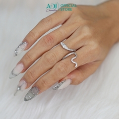 Nhẫn nữ Trang sức bạc 925 ADJ an toàn Xà Vương Uốn Lượn Bí Ẩn - SN11867AD