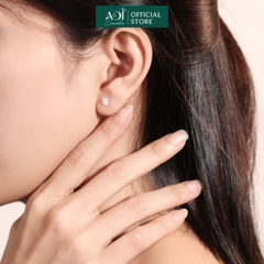 Bông tai Trang sức bạc 925 ADJ đính đá CZ sang trọng cao cấp Pha Lê Vuông SB10049AD