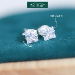 Bông tai Trang sức bạc 925 ADJ đính đá CZ sang trọng cao cấp Pha Lê Vuông SB10049AD
