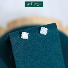 Bông tai Trang sức bạc 925 ADJ đính đá CZ sang trọng cao cấp Pha Lê Vuông SB10049AD