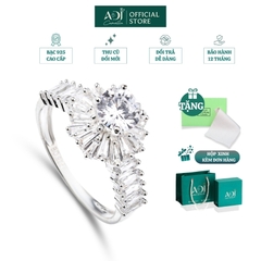 Nhẫn Trang sức bạc 925 ADJ đính đá CZ sang trọng cao cấp Vẻ Đẹp Rực Rở SN14530AD