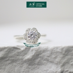 Bộ sản phẩm  Trang sức bạc 925 ADJ đính đá CZ sang trọng cao cấp Hoa 6 Cánh Mã 1