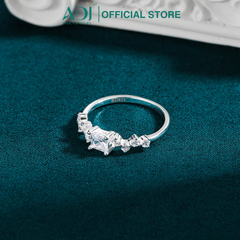 Nhẫn Bạc Nữ ADJ 925 Đính Đá Vuông Lấp Lánh Sang Trọng Phụ Kiện Trang Sức Nữ Cao Cấp SN16203AD